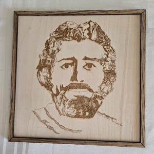 12 inch Face of Christ Framed in Zebra Wood